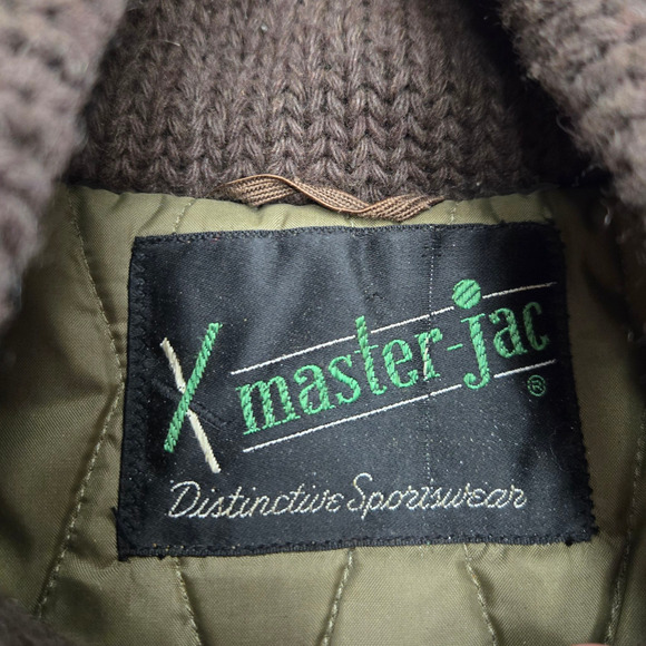 Vintage 70s Master-Jac Brown Faux Fur Bomber Jacket Quilted Lining Size Large - Picture 8 of 11